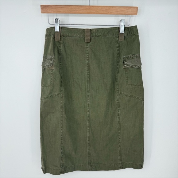 Columbia Vintage Y2K Green Cargo Pocket/ Front Button Midi Skirt - Picture 2 of 3